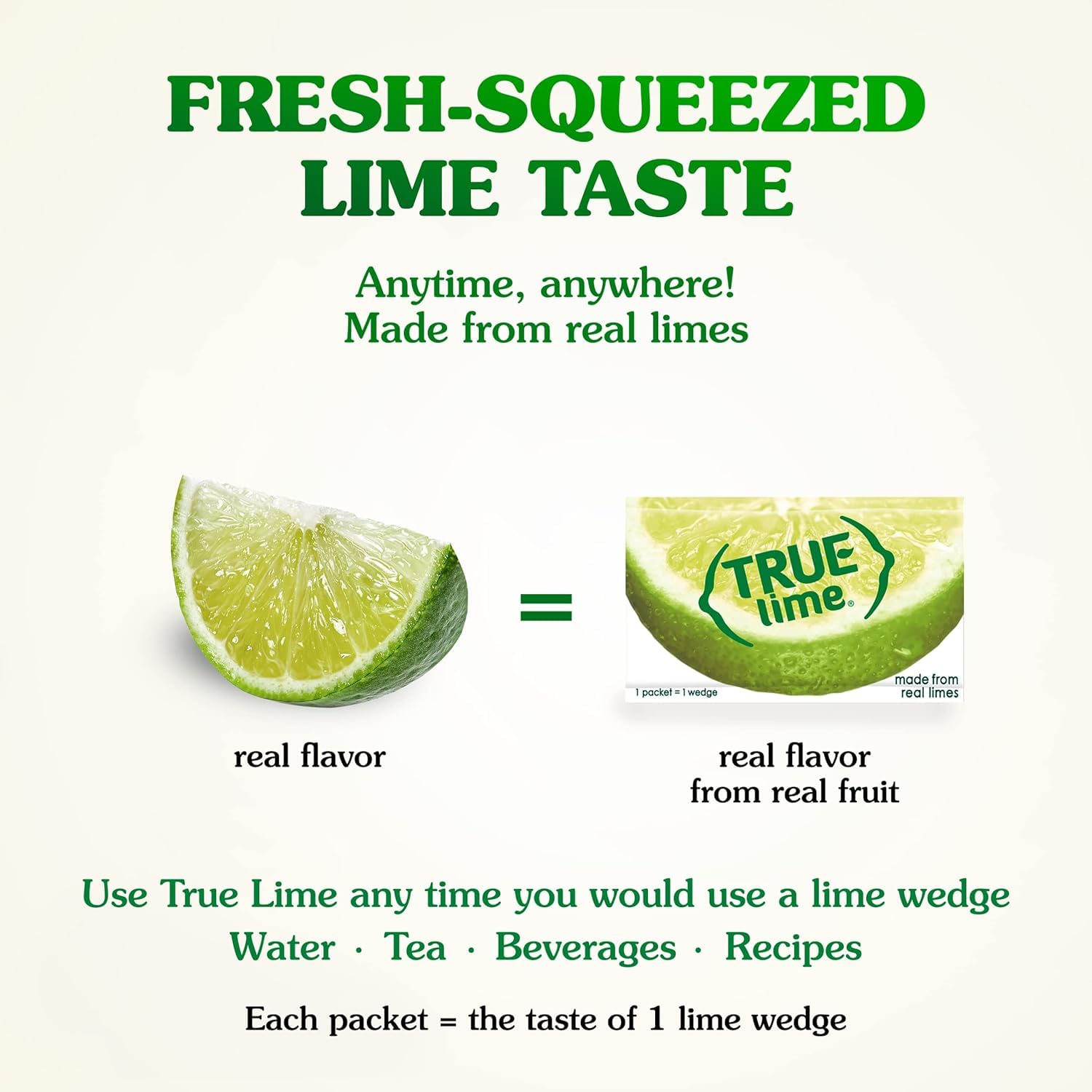 True Lime Water Enhancer - Sugar Free, 0 Calories, 100% Natural Lime Flavor - 100 Single-Serve Packets (Bilingual Label)
