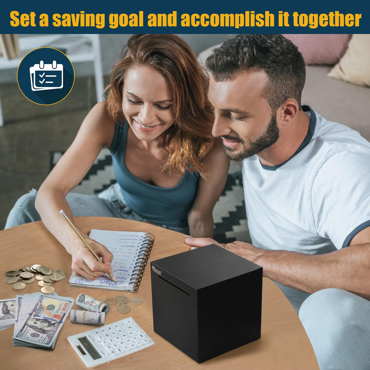 Hicocool Stainless Steel Piggy Bank for Adults Must Break Open, Black 4.72" 🍁 All In One Marketplace Canada