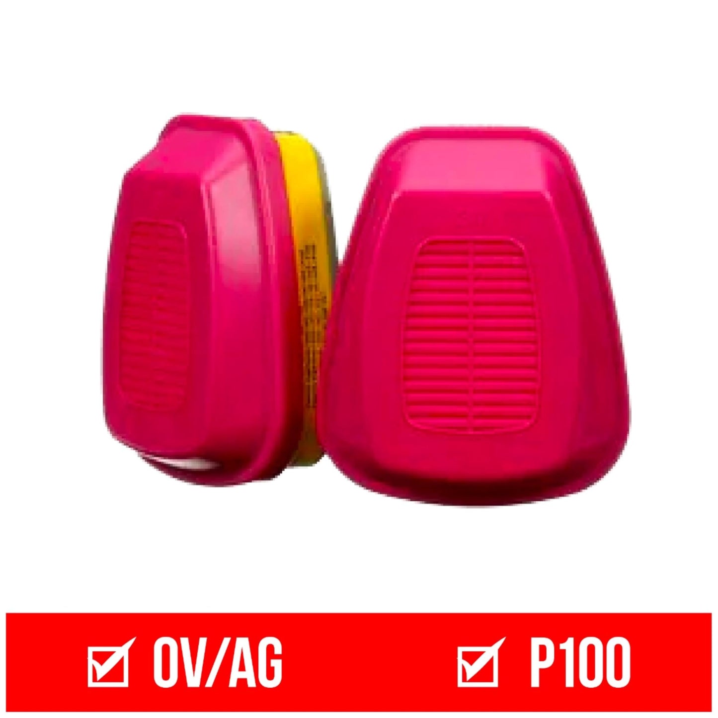 3M P100 Replacement Cartridges for Multi-purpose Respirator, Organic Vapour/Acid Gas, 2 Cartridges (1-Pair) 3M
