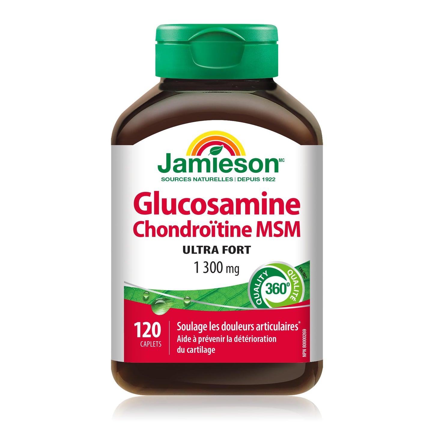 Jamieson Ultra Strength Glucosamine Chondroitin MSM 1300 mg, Provides Joint Pain Relief, Osteoarthritis Support, and Cartilage Deterioration Protection. Non-GMO, Gluten-Free, 120 Caplets, Proudly Canadian - Available at All In One Marketplace Canada