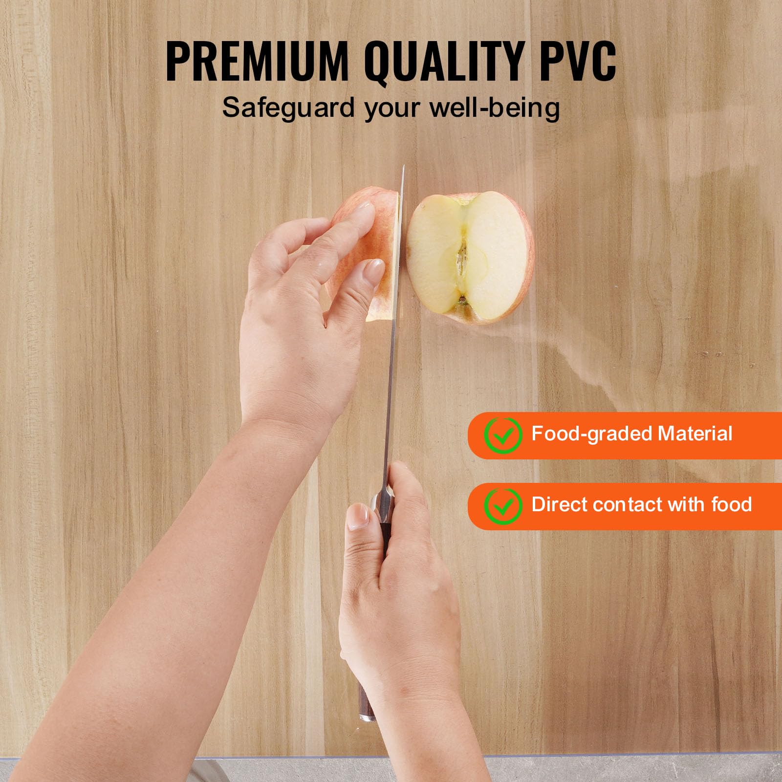 VEVOR Plastic Table Cover, 40 x 60 Inch 2.0 mm Thick Clear Table Protector, Rectangle PVC Desk Mat, Waterproof & Easy Cleaning Desk Pad Tablecloth, for Office Dresser Dining Room Table Night Stand VEVOR