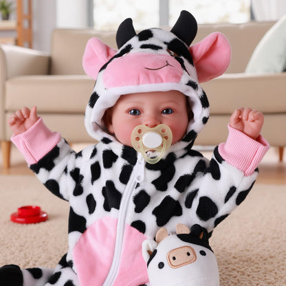 BABESIDE Baby Dolls, 17inch Large Realistic Soft Baby Doll with Cow Outfit 🍁 All In One Marketplace Canada
