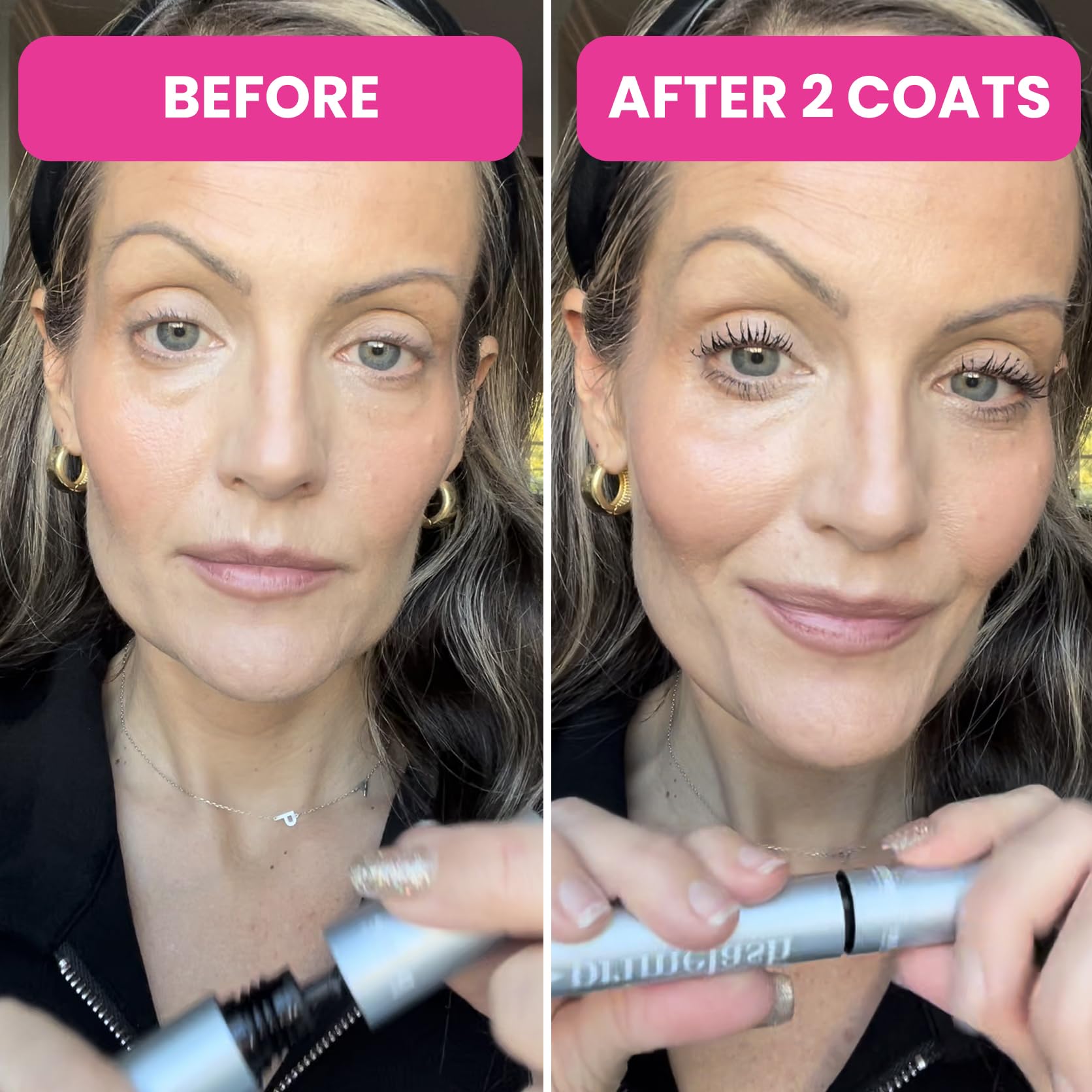 Prime Prometics PrimeLash Mascara for Women over 50 – Volumizing, Incredible Length in 2 Coats – Long-Stay, Zero Clumps, Hypoallergenic (Black) - Available at All In One Marketplace Canada