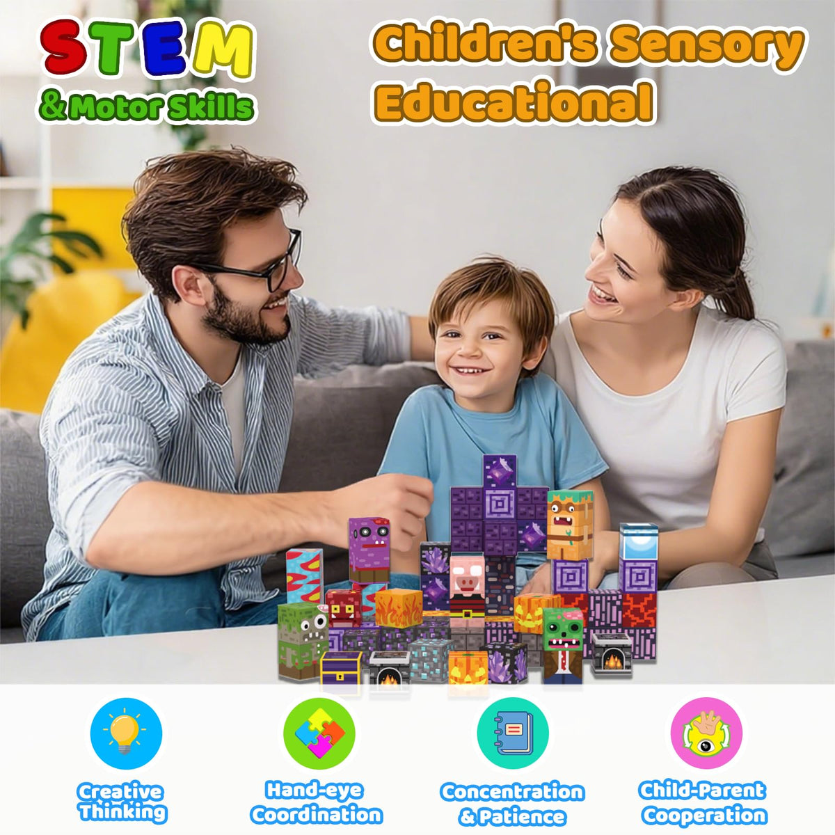 SSAWER Magnetic Blocks, 100PCS Toys Building Blocks Cubes Gifts for Girls 🍁 All In One Marketplace Canada