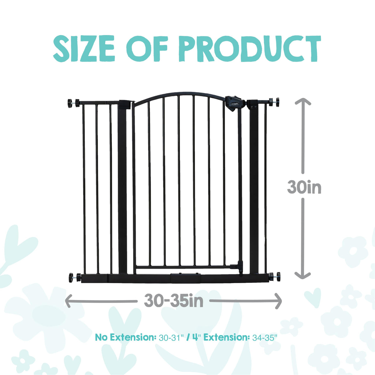 Barrière de sécurité décorative cintrée Easy Step de Regalo, largeur de 29 à 35 pouces, bronze, extra large