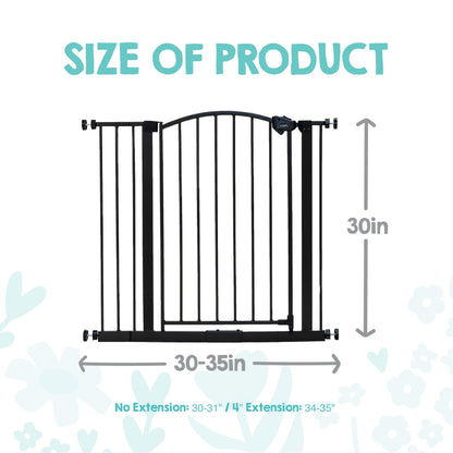 Barrière de sécurité décorative cintrée Easy Step de Regalo, largeur de 29 à 35 pouces, bronze, extra large