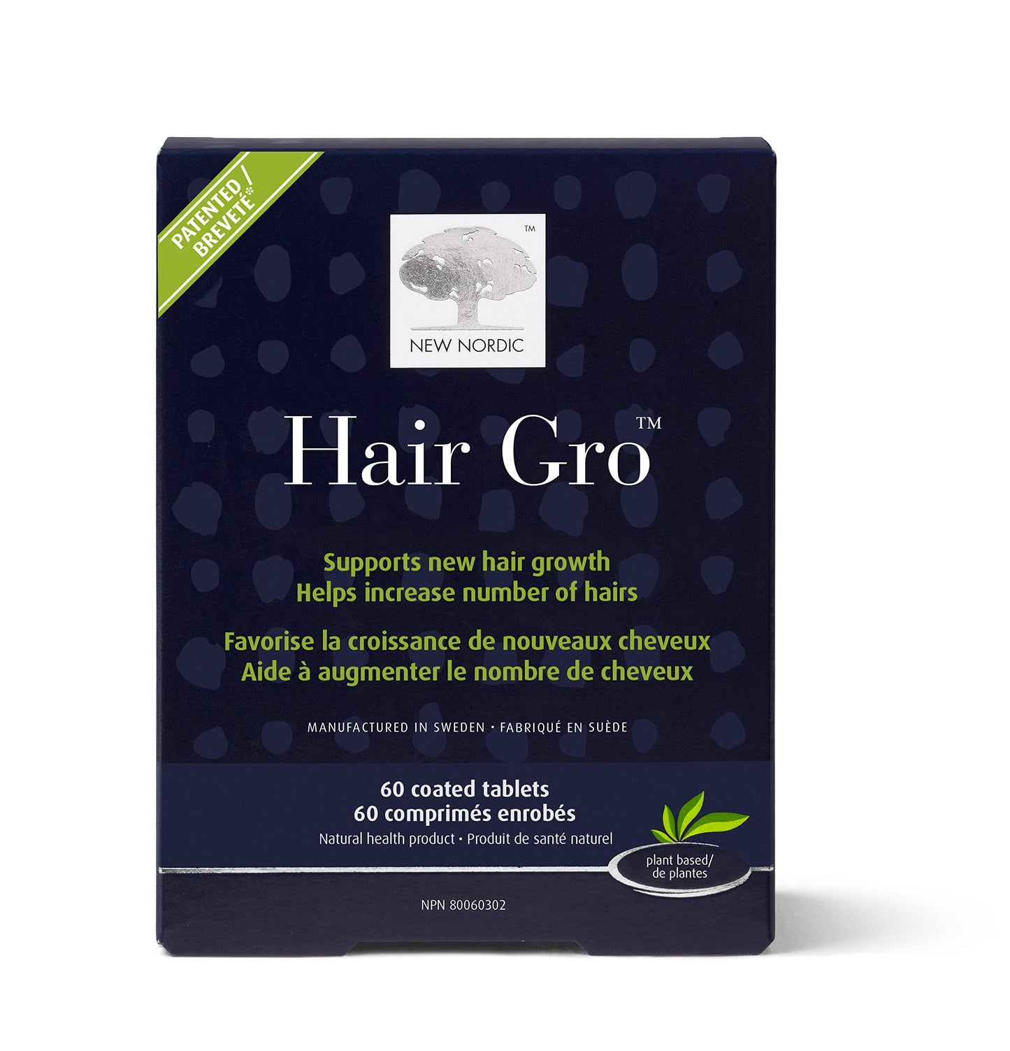 New Nordic Hair Gro, Hair Growth Tablets, Biotin, 60 Tablets, 30 Day Supply New Nordic