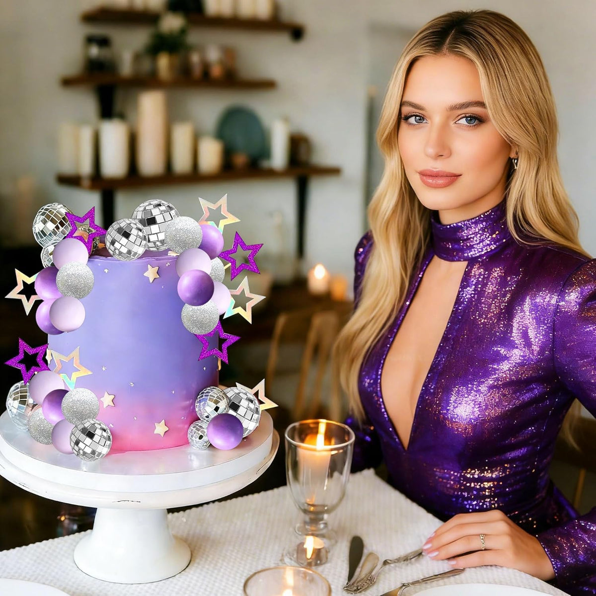 LaVenty Purple Disco Balls Cake Topper Pop Music Hunters Party Supplies 🍁 All In One Marketplace Canada