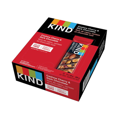 KIND Bars, Dark Chocolate Cherry Cashew + Antioxidants, Gluten Free, 40 Grams, 12 Count