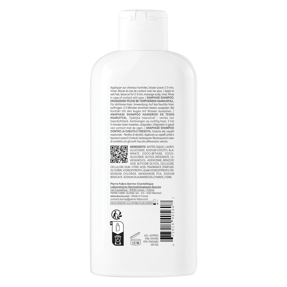 Ducray Anaphase Creastim Shampoo, Reactional Hair Thinning, 200 ml