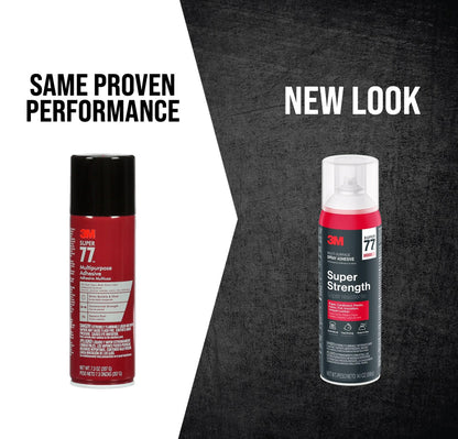 3M Super 77 Multi-Surface Spray Adhesive, 14.1 oz., Low VOC, Quick Bond, Fast Drying, Clear Finish for Foil, Foam, Paper, Metal, Plastic, Fabric, and Cardboard (77-NAT-EF) - Available at All In One Marketplace Canada