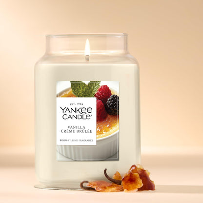 Yankee Candle Large Jar Scented Candle with up to 150 Hour Burn Time, Premium Plant Wax Blend for Cleaner Consistent Burn and Room Filling Fragrance, 22 oz, Vanilla Crème Brule 🍁 All In One Marketplace Canada