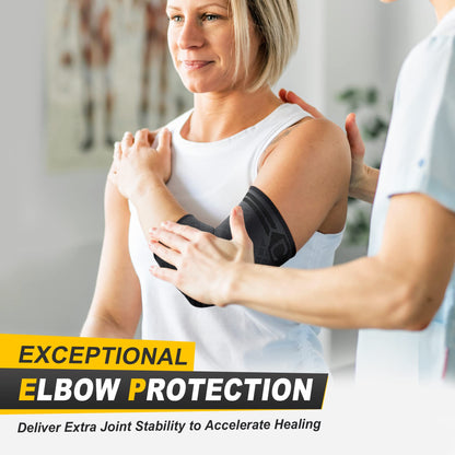 CAMBIVO Elbow Brace 2 Pack, Tennis Elbow Brace for Men and Women, Elbow Compression Sleeve, Elbow Support for Golf Elbow, Workouts, Weightlifting(Black, Large) - Available at All In One Marketplace Canada