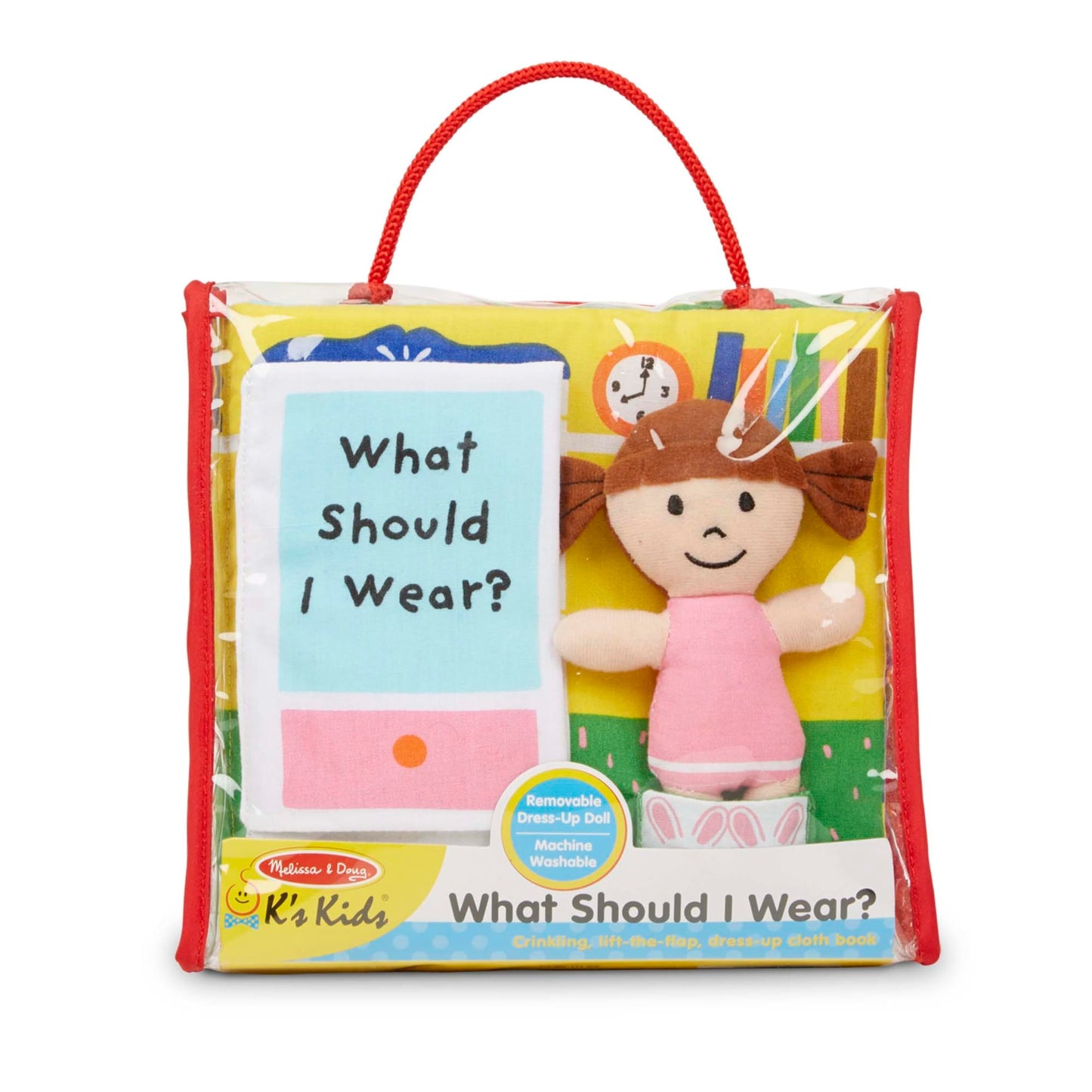 Melissa & Doug Soft Activity Baby Book - What Should I Wear?Sensory Toys for Toddlers, Travel Toys for Toddlers, Dress Up Doll for Babies and Melissa & Doug