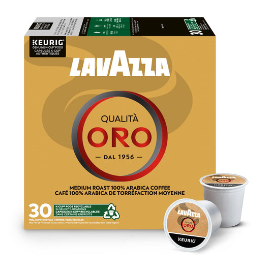 Lavazza Qualità Oro Medium Roast K-Cup Coffee Pods, 30 Count For Keurig Coffee Makers