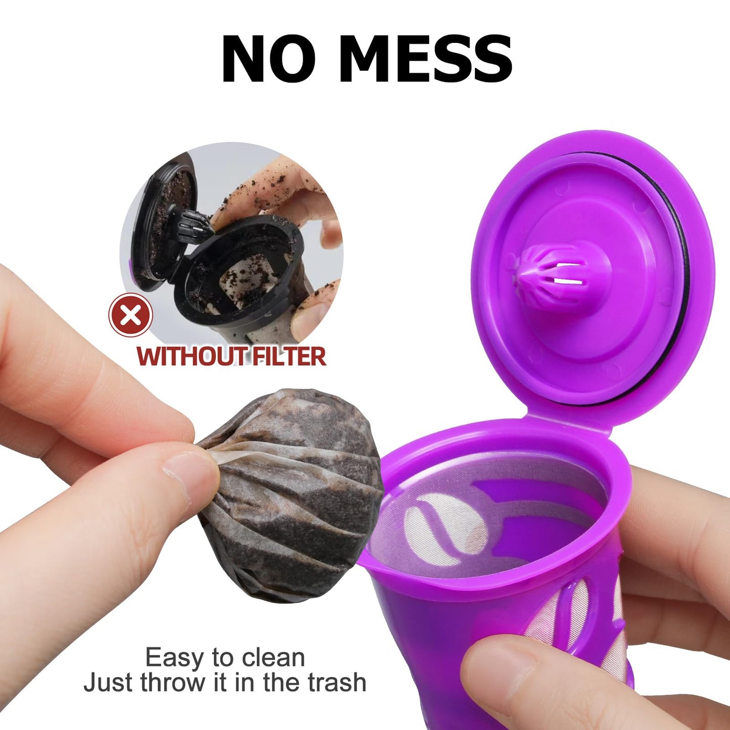 300 Count Fanativita K Cup Coffee Filters Disposable, Compatible with All Reusable K Cups (White) - Available at All In One Marketplace Canada