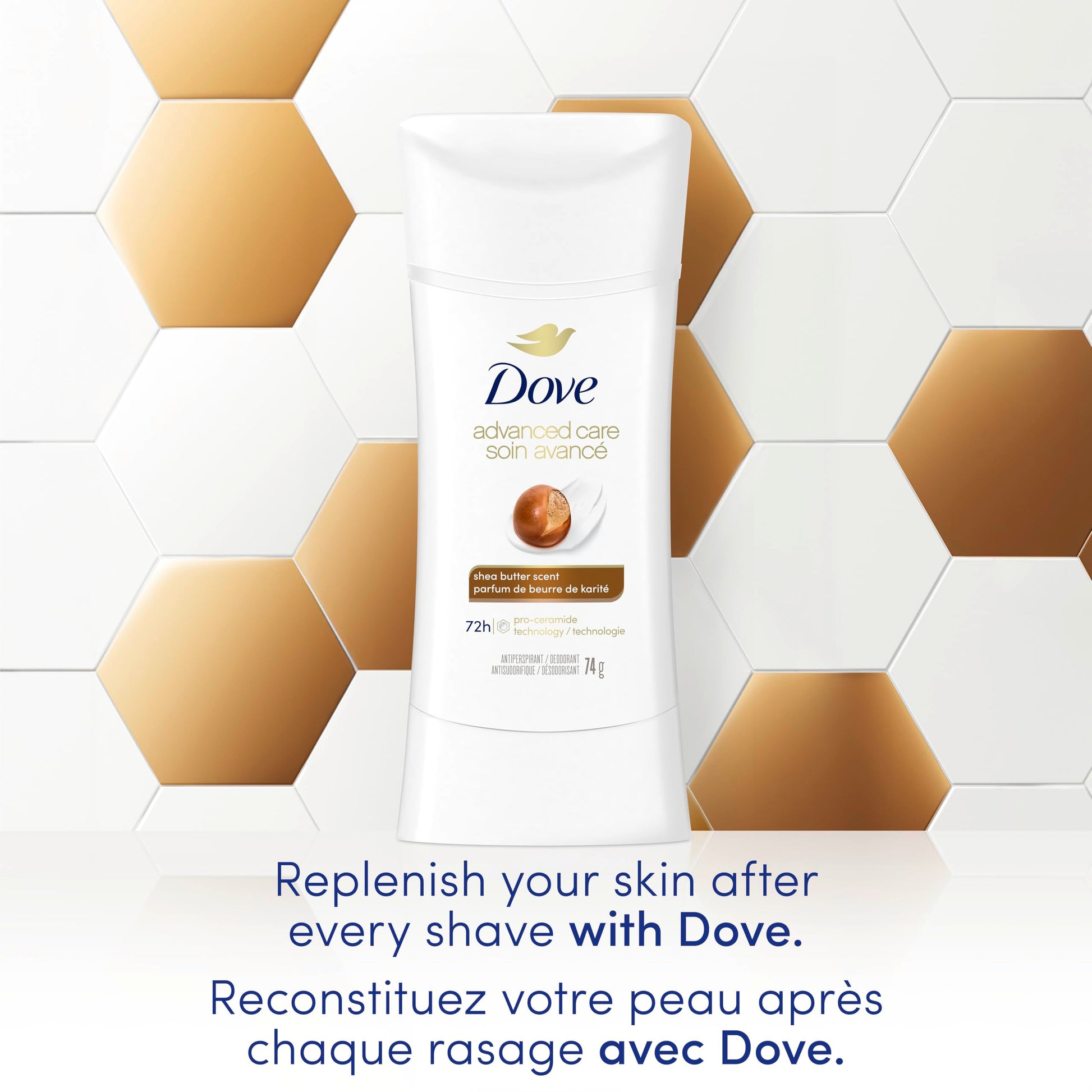 Dove Advanced Care Antiperspirant Stick for women Shea Butter for 48-Hour Protection, Cruelty-Free Women's Antiperspirant, 74g (Pack of 3) - Available at All In One Marketplace Canada