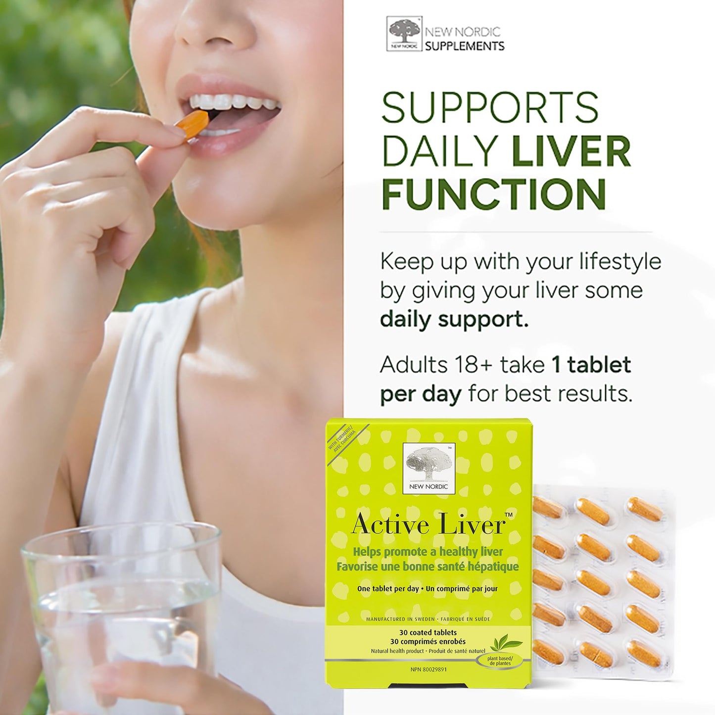 New Nordic Active Liver Milk Thistle Tablets, Liver Support, 30 Day Supply New Nordic