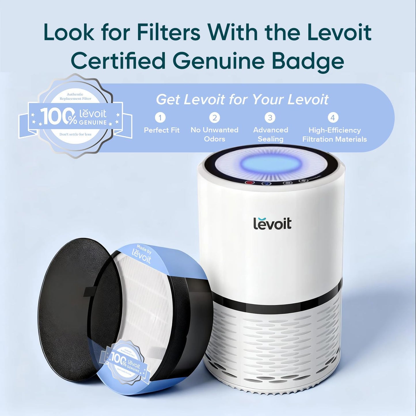 Purificateurs d'air Levoit pour chambre à coucher, LV-H132 Blanc