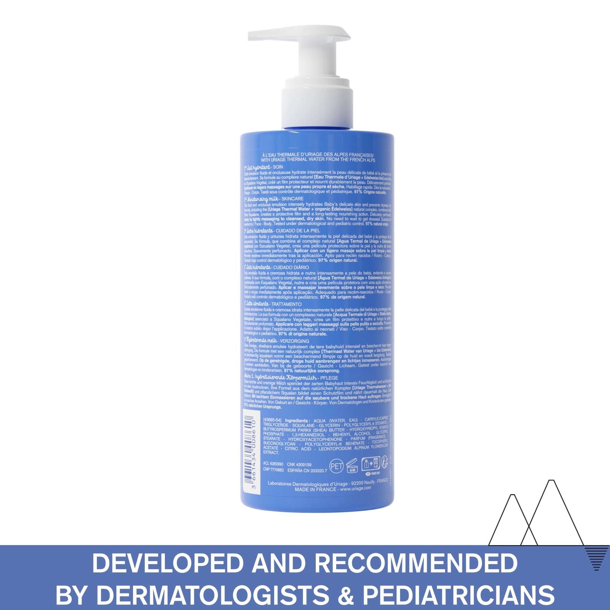 URIAGE Bébé - 1st Moisturizing Cream with Organic Edelweiss & Shea Butter | Hydrates & Prevents Dryness, Fast-Absorbing, Non-sticky, 97% Ingredients of Natural Origin - 500 ml Uriage
