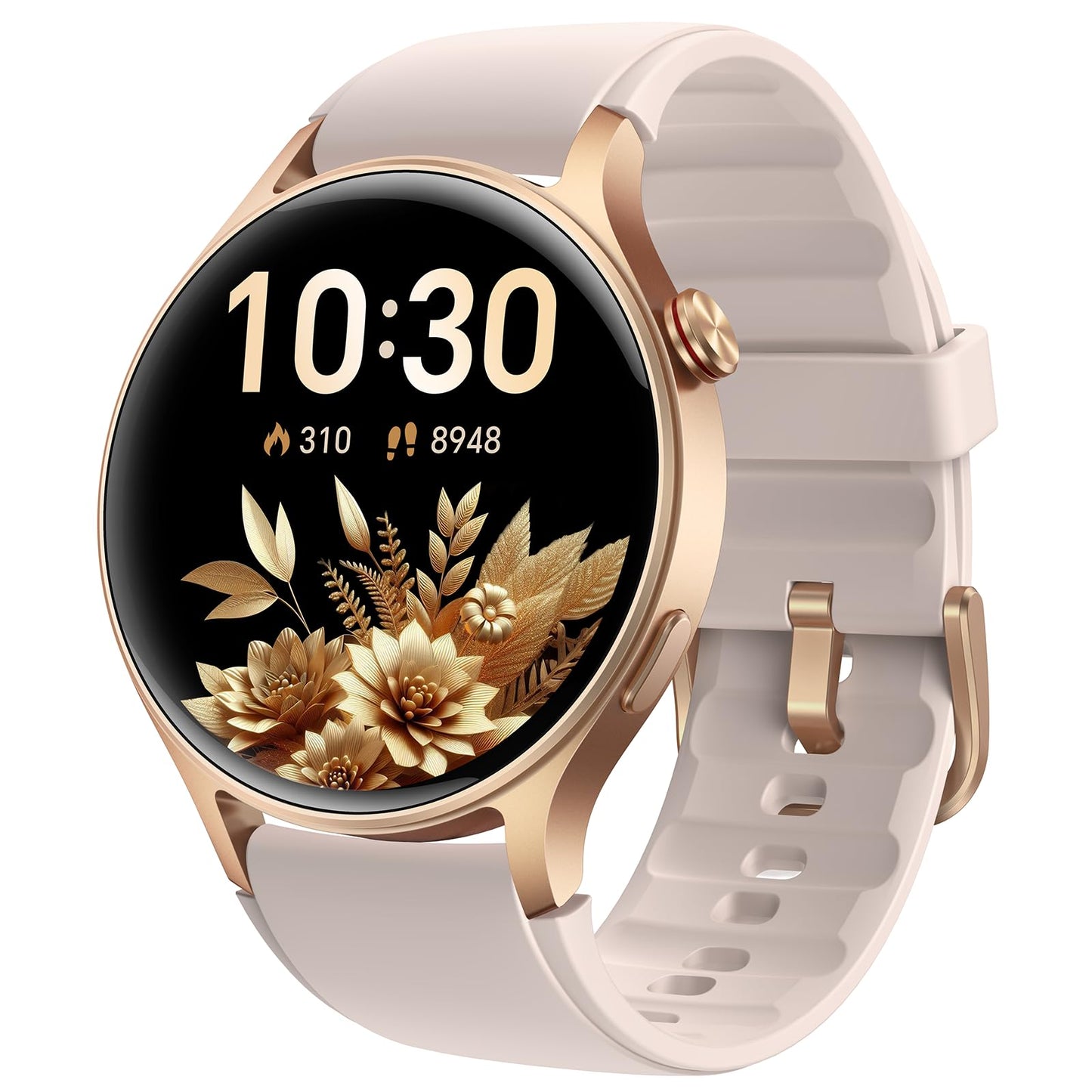 aeac Smart Watch for Women, AMOLED Ultra-Clear Screen Activity Trackers with Heart Rate/Sleep/SpO2 Monitor, Waterproof Fitness Smartwatch for iPhone/Samsung/Android（Pink Gold）