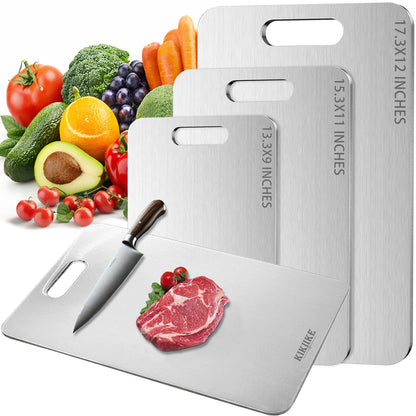 Titanium Cutting Board 2026 New Upgrade 100% Pure Titanium Cutting Boards for Kitchen - Double-Sided Food-Grade titanware Cutting Board Non-Stick Durable and Easy to Clean (13.3 x 9 in)
