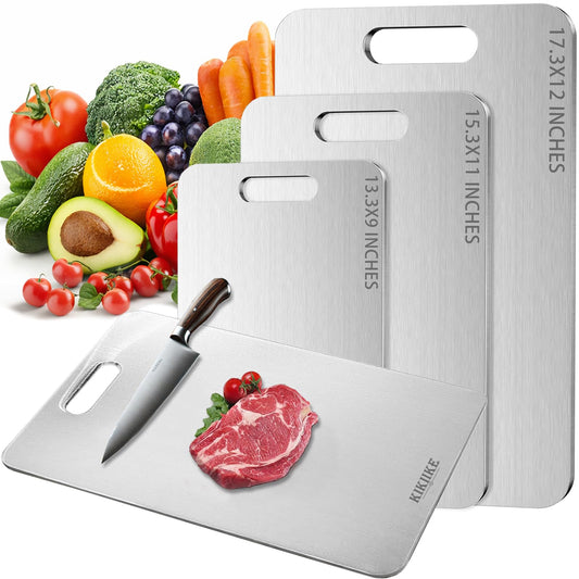 Titanium Cutting Board 2026 New Upgrade 100% Pure Titanium Cutting Boards for Kitchen - Double-Sided Food-Grade titanware Cutting Board Non-Stick Durable and Easy to Clean (13.3 x 9 in)