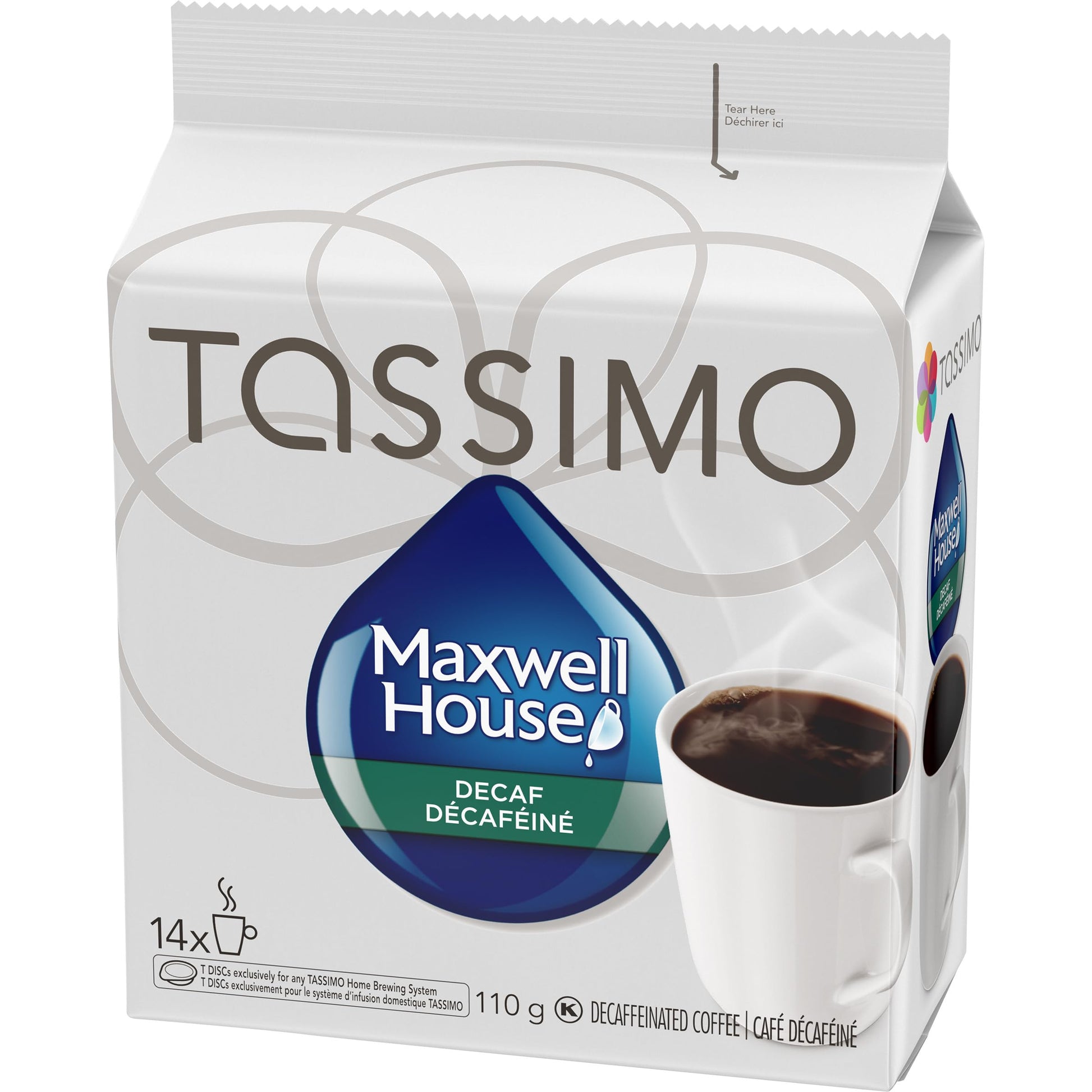 Maxwell House Decaf Coffee T-Discs for Tassimo – 70 Single Serve Pods (5 Pack)