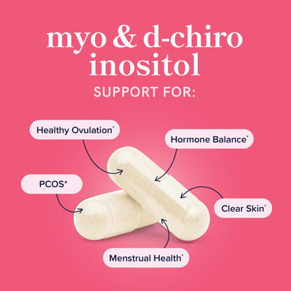 Inositol | Hormone Balance for Women | Myo-Inositol & D-Chiro | Ideal 40:1 Ratio | Myoinositol 2000mg, D Chiro 50mg | Regulate Menstrual Cycle & Support Ovarian Health | 120 Ct (1 Month Supply)