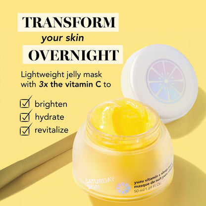 Saturday Skin Yuzu Vitamin C Sleep Overnight Face Mask Korean Skin Care Retinol Niacinamide Brightening Overnight Mask, Vegan Smooth Skin & Reduce Wrinkles, Ideal for All Skin Types - Available at All In One Marketplace Canada