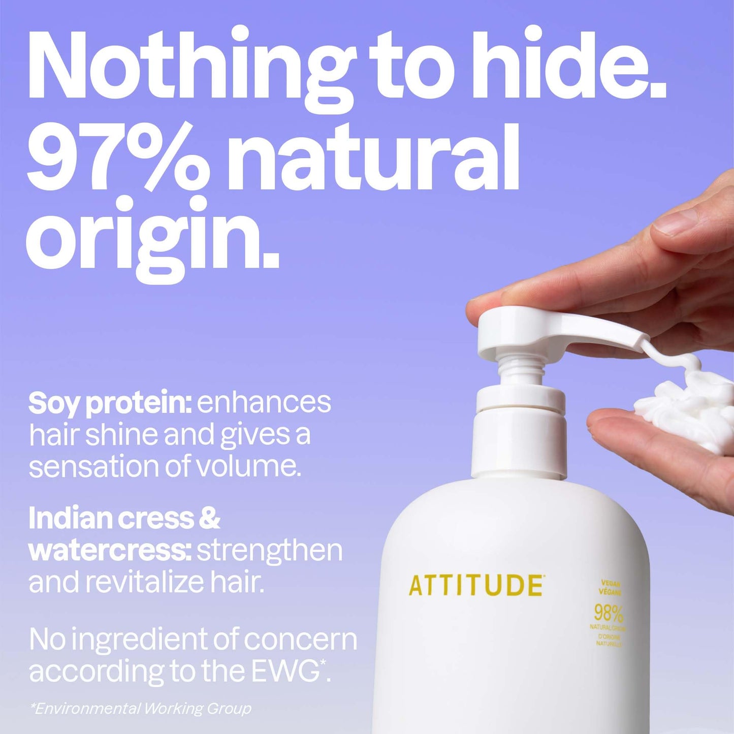ATTITUDE Clarifying Hair Conditioner, Restores Shine, Naturally Derived Ingredients, Vegan Detangler, Dermatologically Tested, Lemon Leaves and White Tea, 946 mL