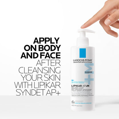 La Roche Posay Lipikar Baume Light AP+M, Body Lotion for Dry Skin, Lightweight Moisturizer with Shea Butter & Niacinamide for Body, Face & Hands, Fragrance Free, Recommended by Dermatologists, 400mL - Available at All In One Marketplace Canada