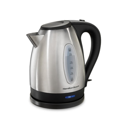 Hamilton Beach Electric Tea Kettle, Water Boiler & Heater, 1.7 Liter, Cordless Serving, 1500 Watts for Fast Boiling, Auto-Shutoff and Boil-Dry Protection, Stainless Steel (40880C)