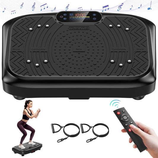 Vibration Plate Exercise Machine,Vibration Plate Machine 199 Adjustable Speed,Vibrating Plate Exercise Machine Automatic Mode P1-P7,Vibration Platform with Bluetooth 450 Lbs Capacity(Raven Black)