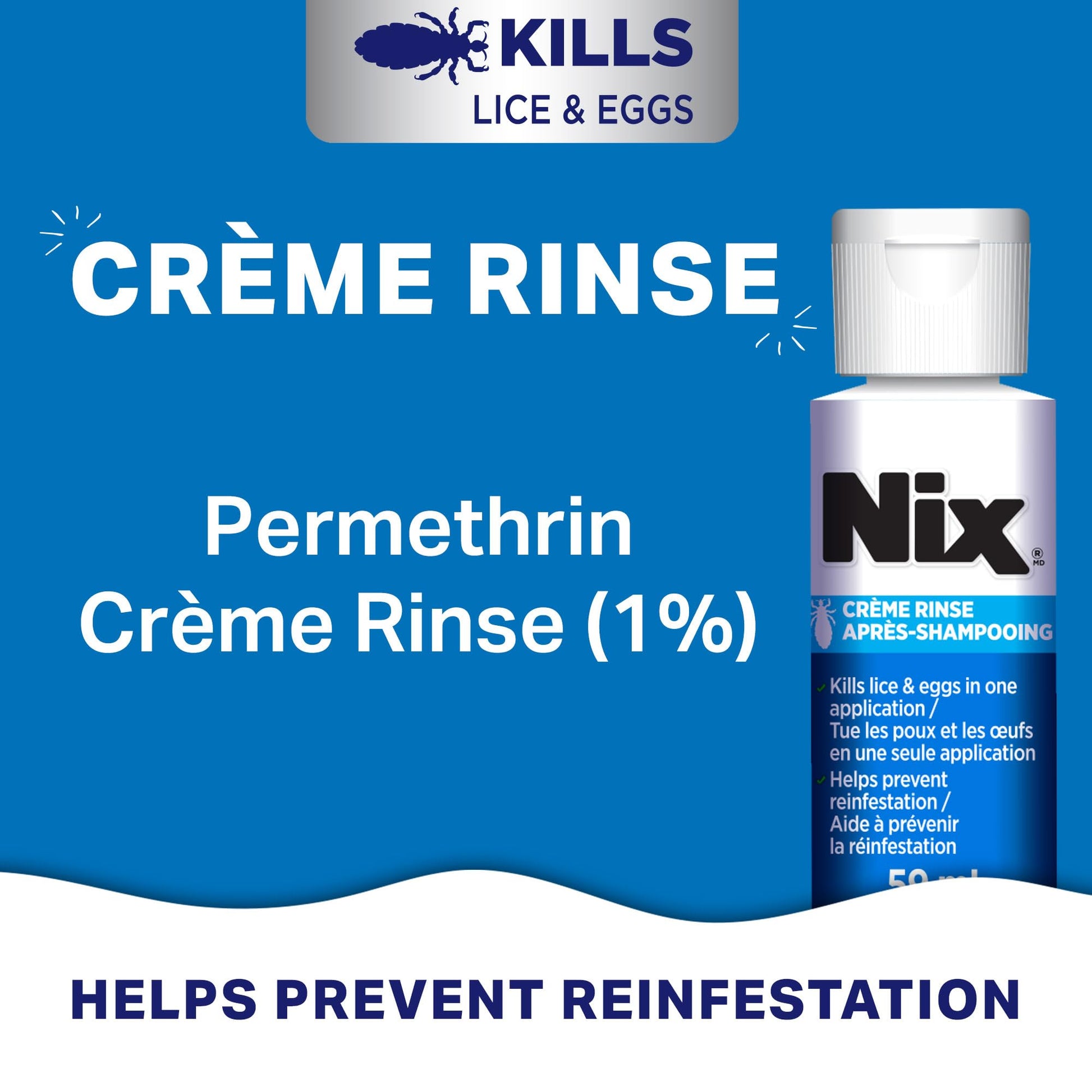 Nix Creme Rinse with Nit Removal Comb - 56gm - Effective Head Lice Treatment NIX