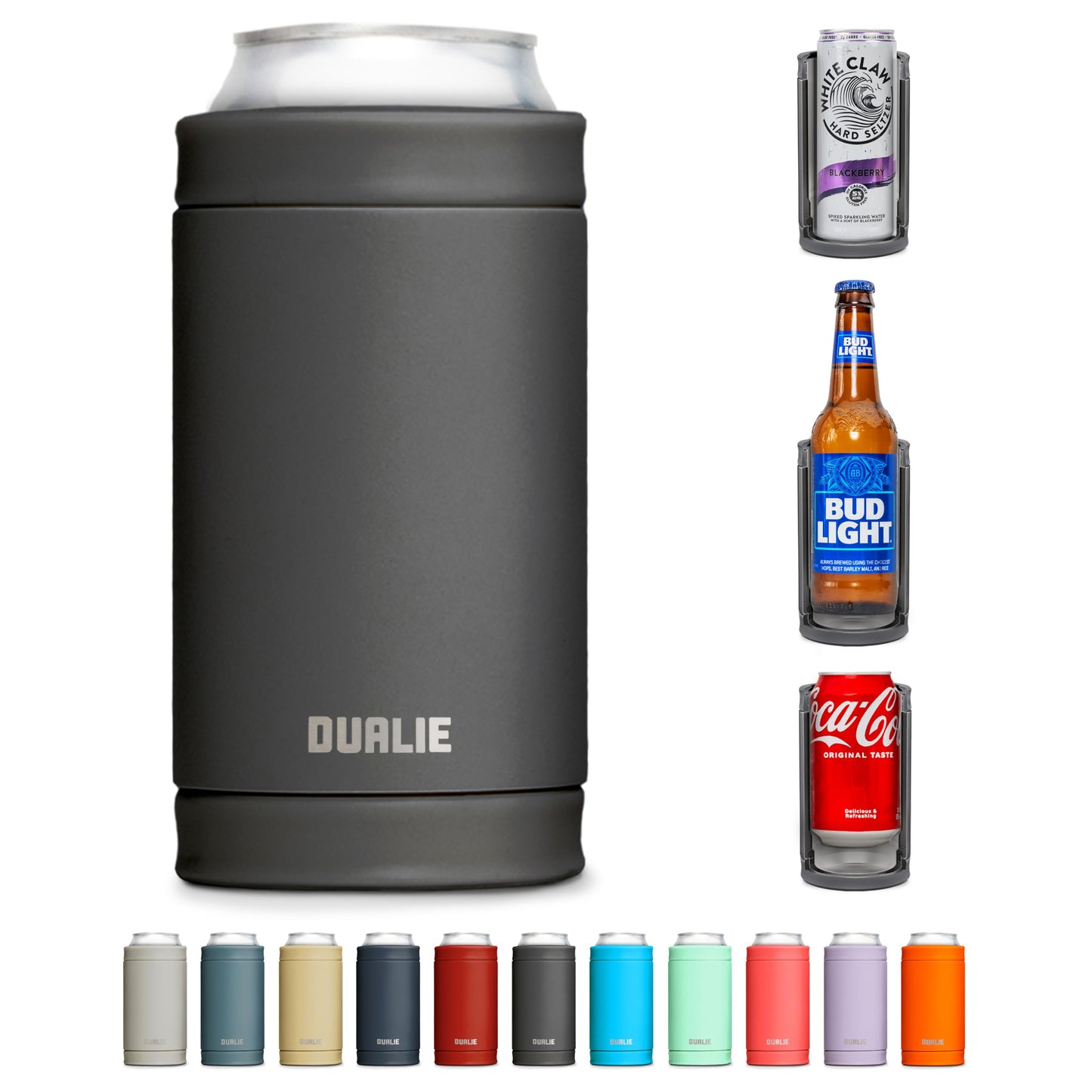 DUALIE 3 in 1 Insulated Can Cooler - Universal Size for 12 oz Cans, Slim Cans, and Bottles - 10+ Colors Available 🍁 All In One Marketplace Canada