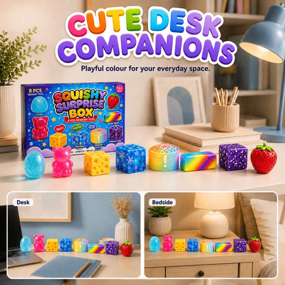 8Pcs Squishy Fun Box Set, 2026 Squeeze Fidget Kit with Big Mini Real Squishies, Soft Stretchy Sensory Pack for Adults Anxiety Stress Relief, Cute Desk Decor & Surprise Holiday Birthday Gift 🍁 All In One Marketplace Canada