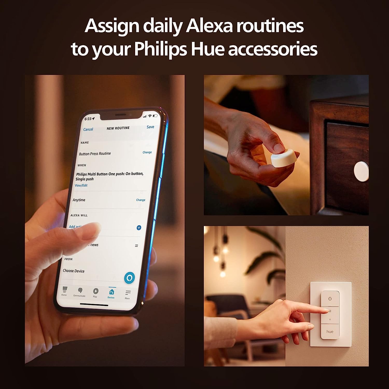 Philips Hue Smart Dimmer Switch with Remote, White - 1 Pack - Turns Hue Lights On, Off, Dims or Brightens - Requires Hue Bridge - Easy, No-Wire Installation - Available at All In One Marketplace Canada