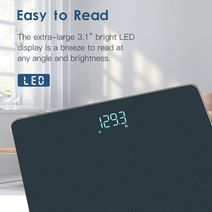 Homebuds Digital Weight Scale, High Precision in 0.1lb by Our Professional Scale Factory Since 2001, Scale Body Weight LED Display and Step-On, 3*AAA Batteries Included, 400lb/182kg, Blue