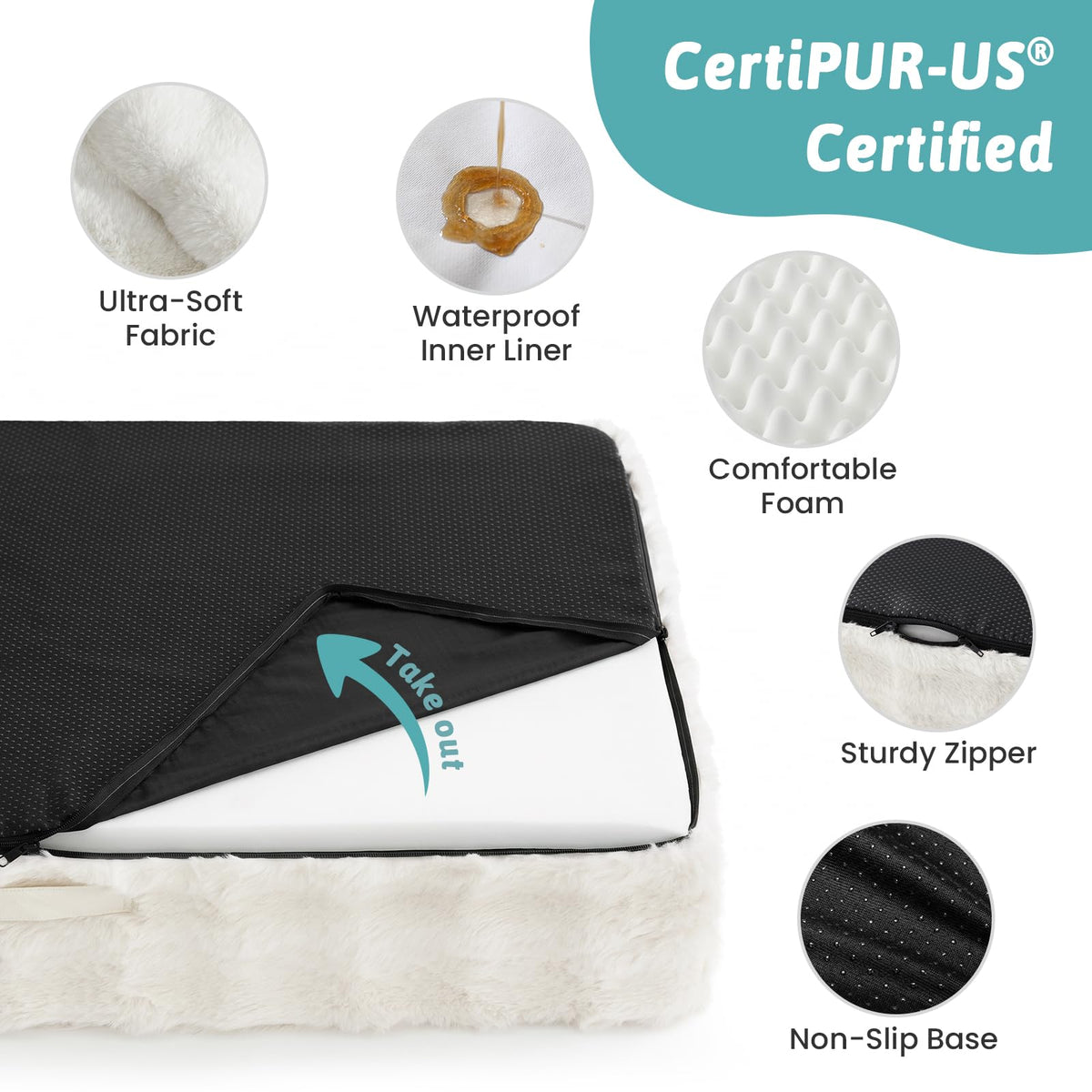 COZY KISS Warm Orthopedic Extra Large Dog Bed, XXL 122x89x20 cm, Beige 🍁 All In One Marketplace Canada