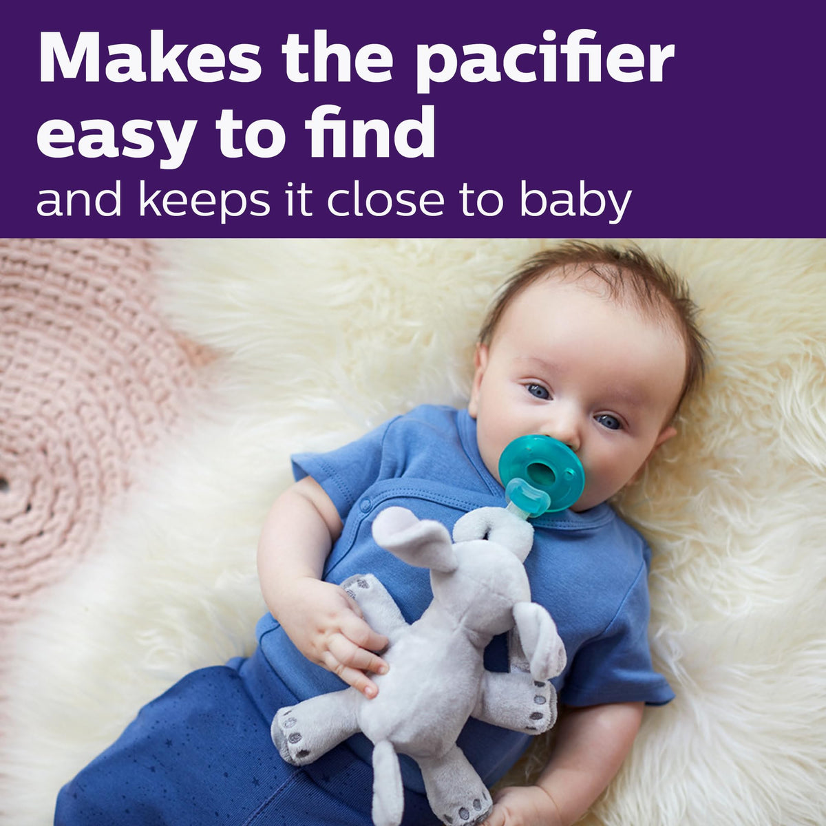 Philips Avent Soothie Snuggle, 0m+, Elephant, SCF347/03