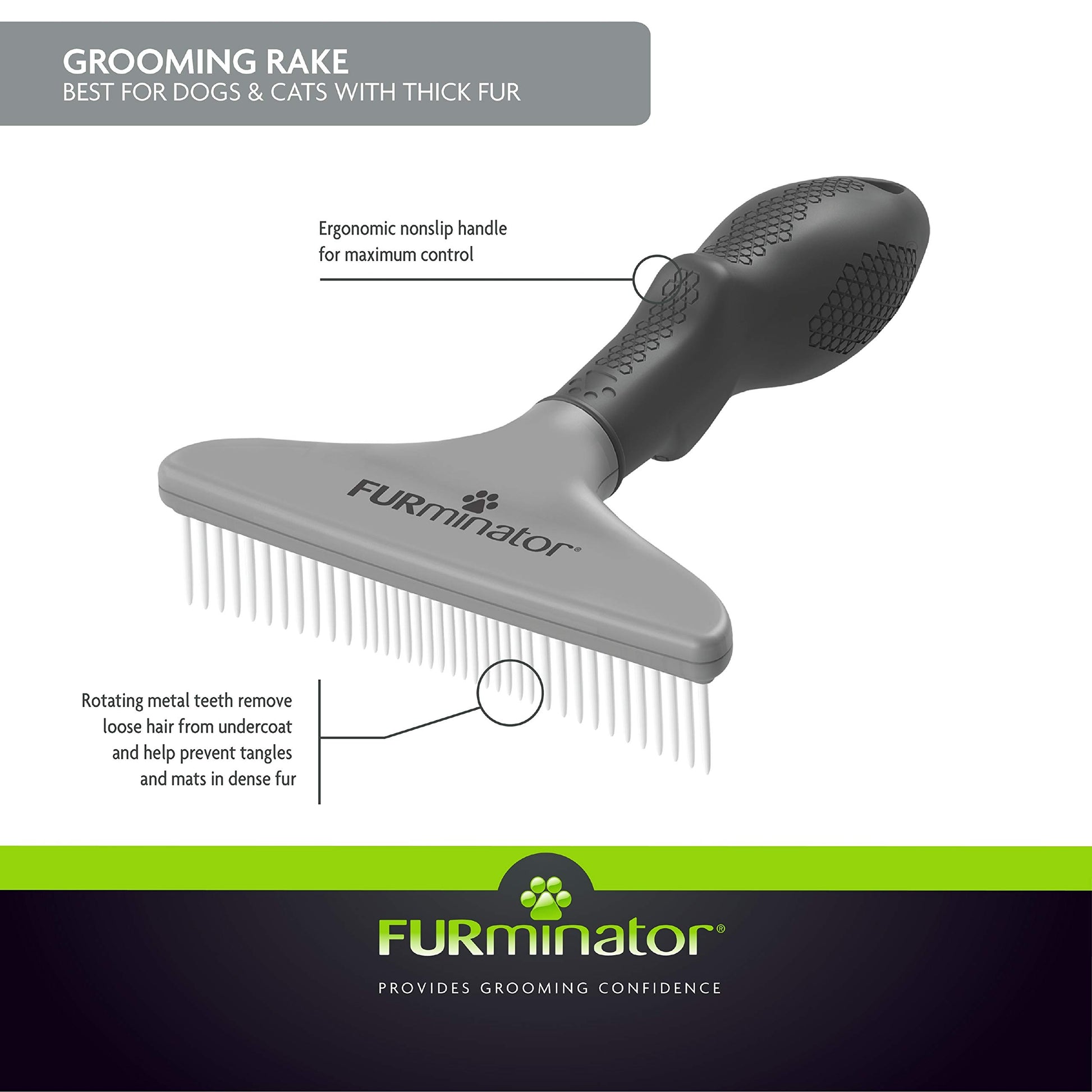 FURminator Grooming Rake, Updated Model Furminator