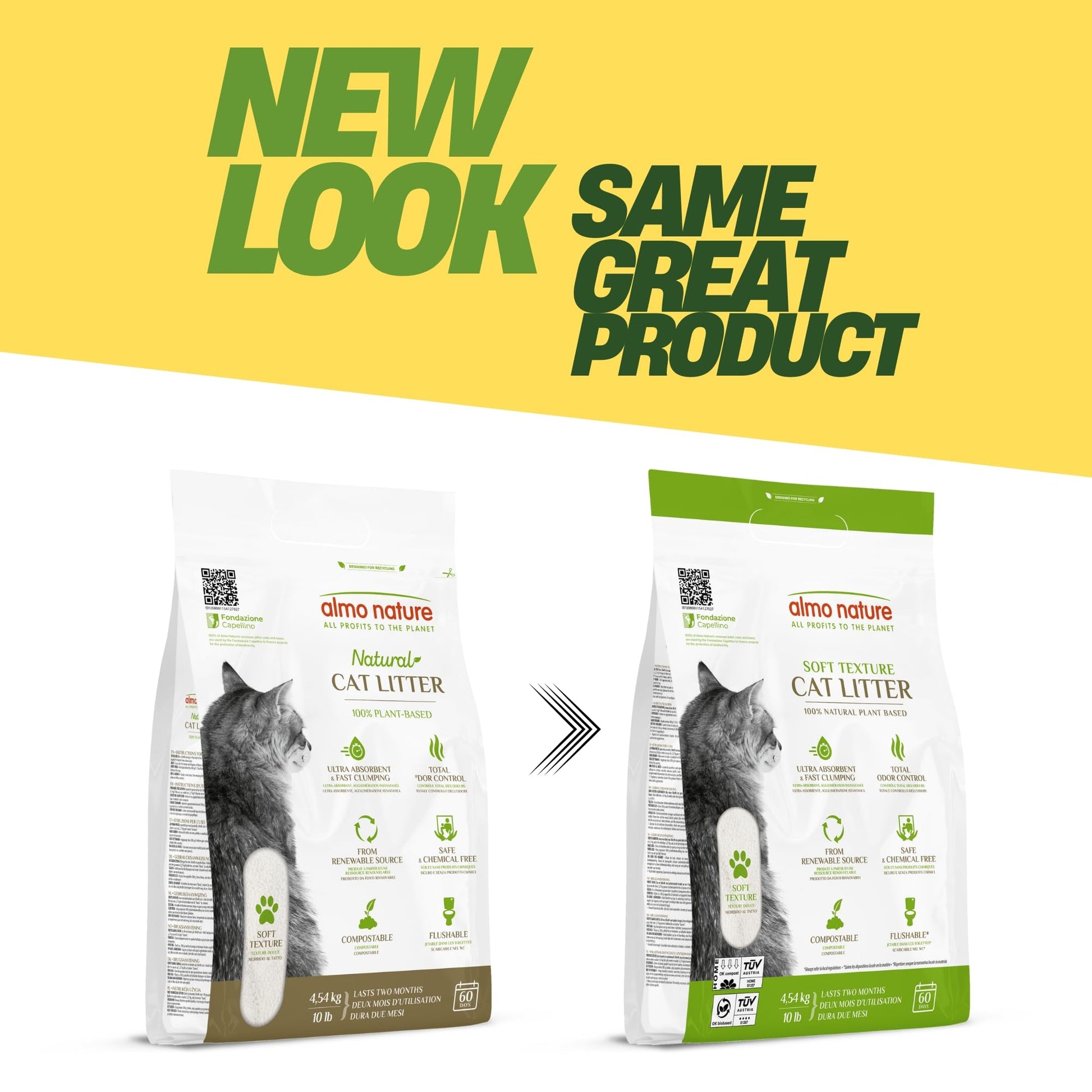 Almo Nature: Natural Unscented Cat Litter - 10 lbs - Non-Toxic, 100% Plant-Based, Clumping, Biodegradable, Compostable, for Cats & Kittens almo nature