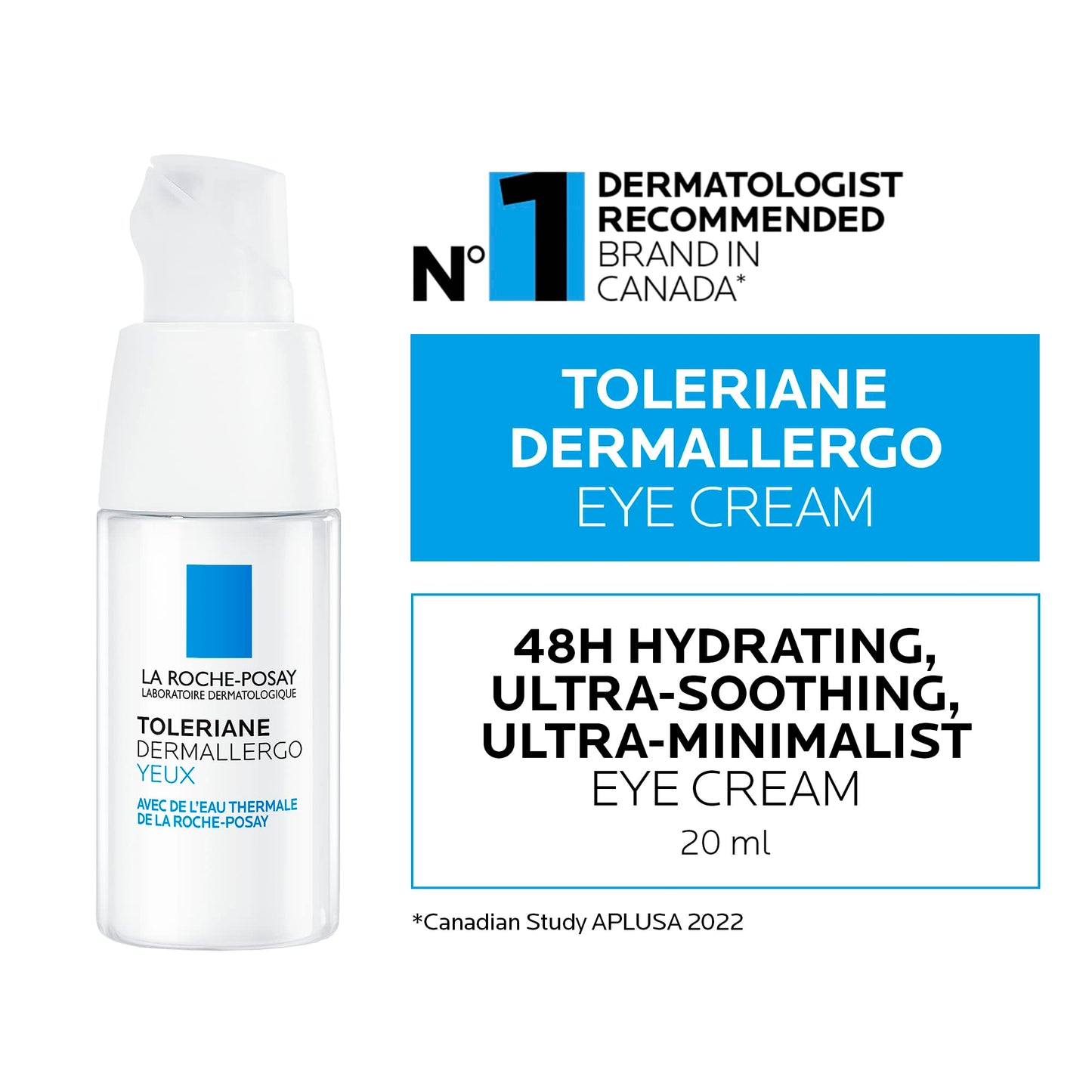 La Roche-Posay Eye Cream for Sensitive Skin, Toleriane Dermallergo Eye Cream, Intense Soothing Care with Shea Butter and Glycerin, Allergy Tested & Fragrance Free, 20ml La Roche-Posay