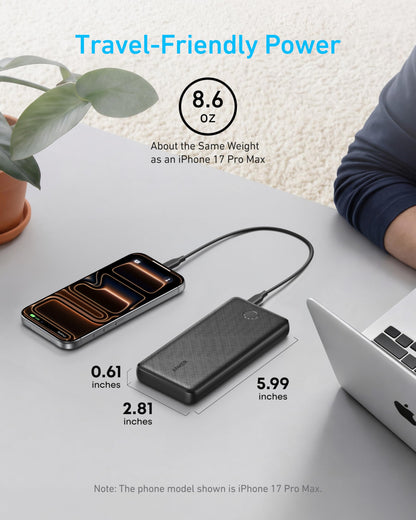 Anker Power Bank(PowerCore 10K),Compact Travel-Ready 10,000mAh Battery Pack with PowerIQ Charging Technology,5V/3A High-Speed Charging for iPhone,iPad,and More (USB-C Input and Output（Black），1pack) - Available at All In One Marketplace Canada