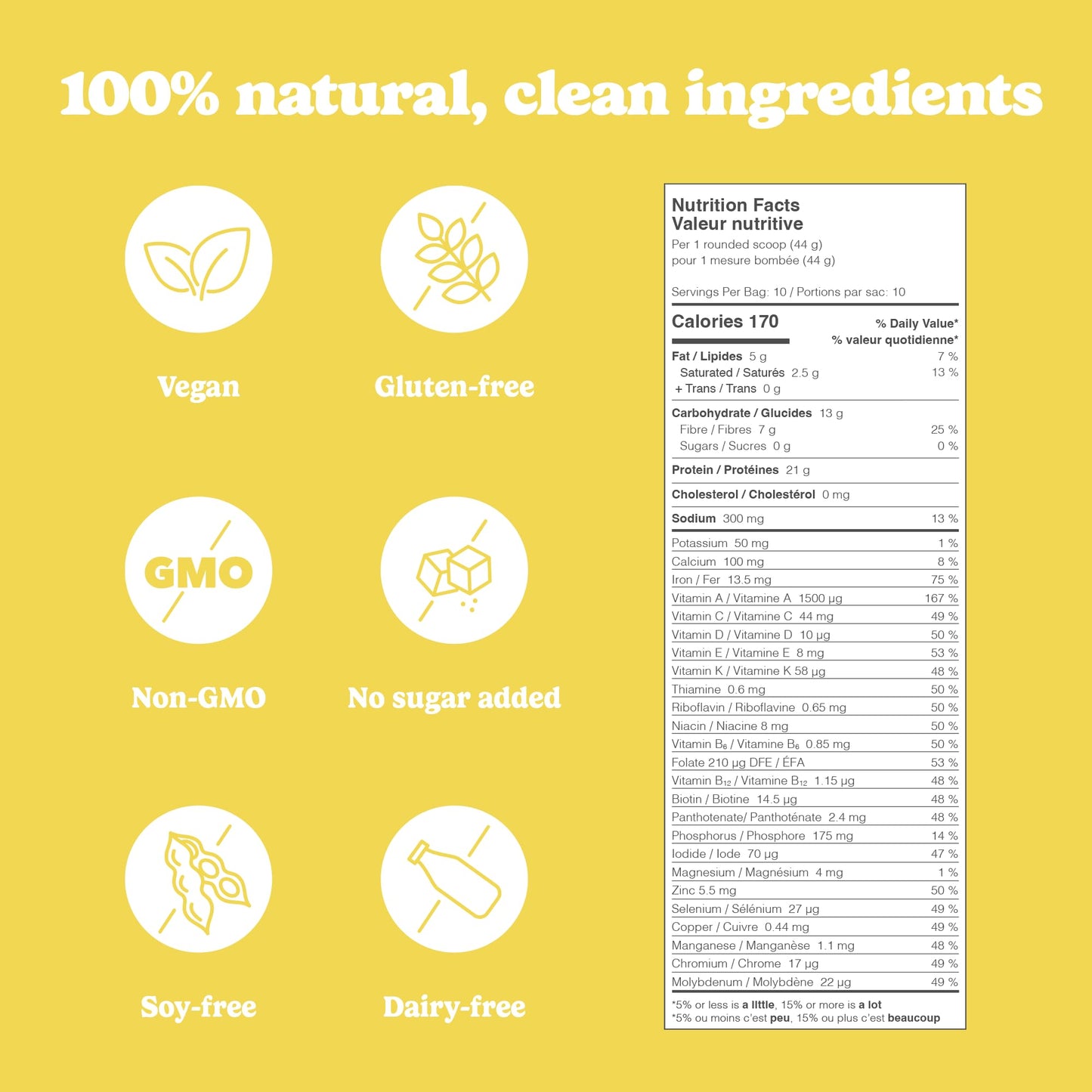 Good Protein Vegan Plant-based Protein Powder 100% Natural, Non-GMO, Dairy-free, Gluten-free, Soy-free, No Added Sugar and Nothing Artificial. Bananas & Cream All-in-One Shake 440 grams