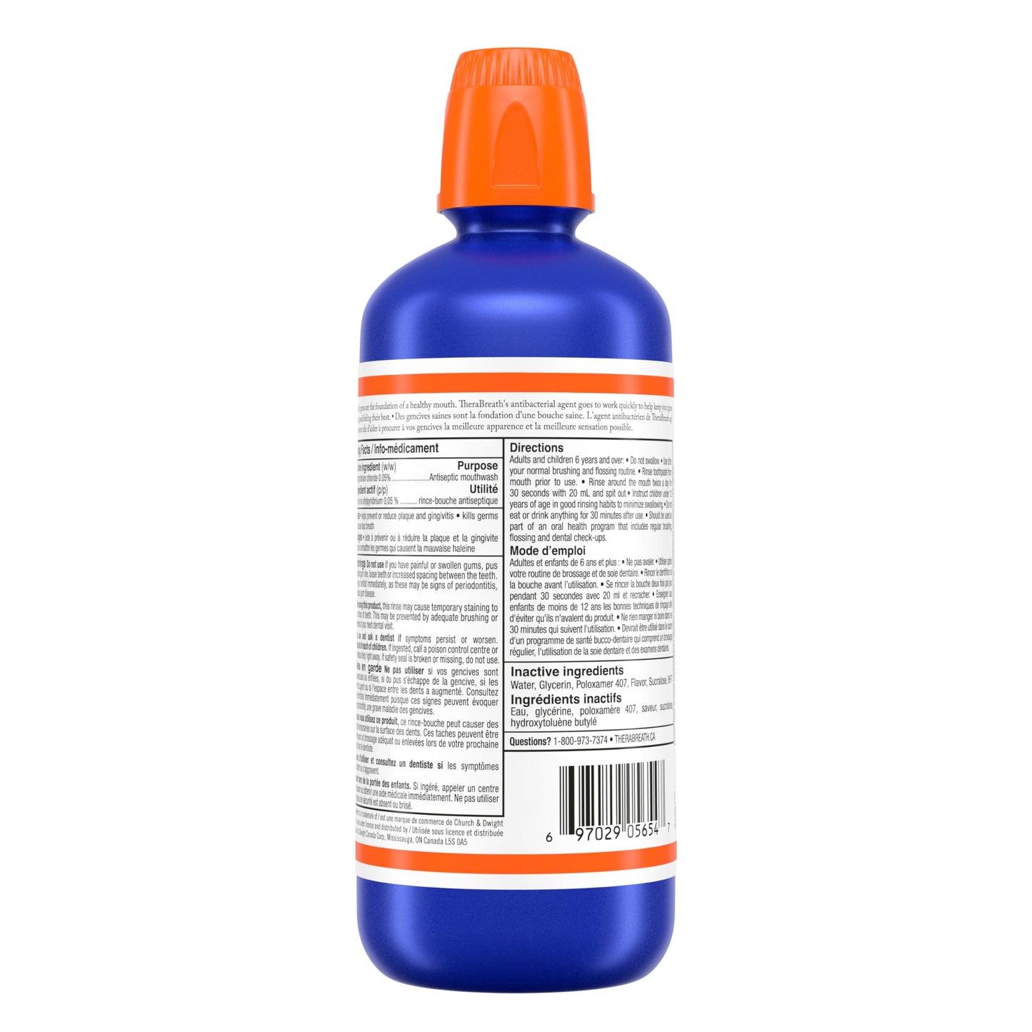 TheraBreath Healthy Gums Oral Rinse, Helps Fight Gingivitis. Alcohol-Free & Dye-Free Mouthwash, Certified Vegan, Halal, Kosher & Gluten-Free, Clean Mint, 1L (Pack of 1)