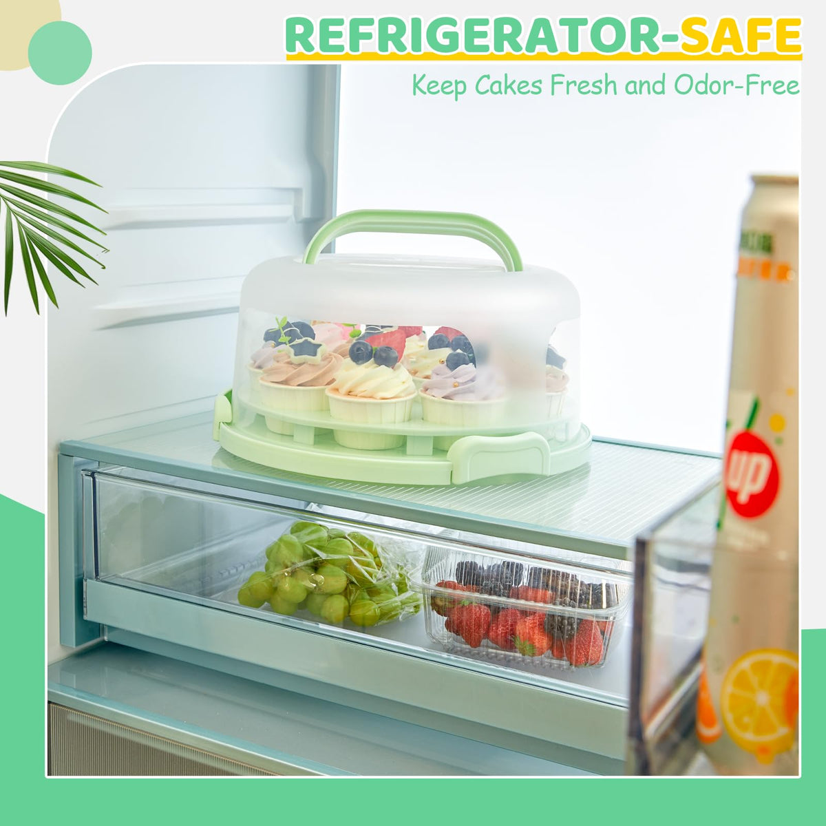 Ohuhu 10" Cake Carrier with Lid, BPA-Free Plastic Container, Leak-Proof 🍁 All In One Marketplace Canada