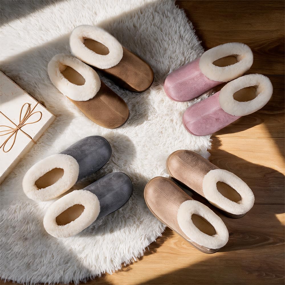 EverFoams Women's Microsuede Winter Slippers House Shoes Tan, 7-8 US 🍁 All In One Marketplace Canada