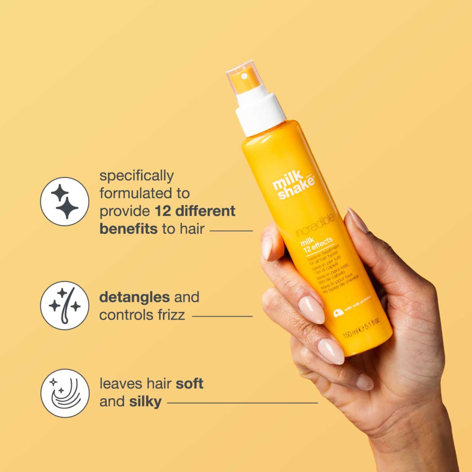 milk_shake Incredible Milk - Leave-In Hair Treatment for All Hair Types | Renews Detangles and Repairs Damaged Hair | 5.1 fl oz (150 ml) - Available at All In One Marketplace Canada